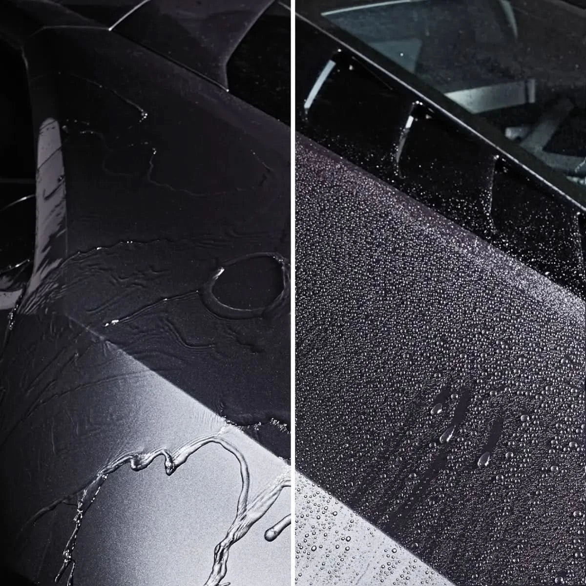 Schwarzer wasserdichter sonax xtreme protect + shine hybrid npt versiegelung regenschirm mit glänzender oberfläche