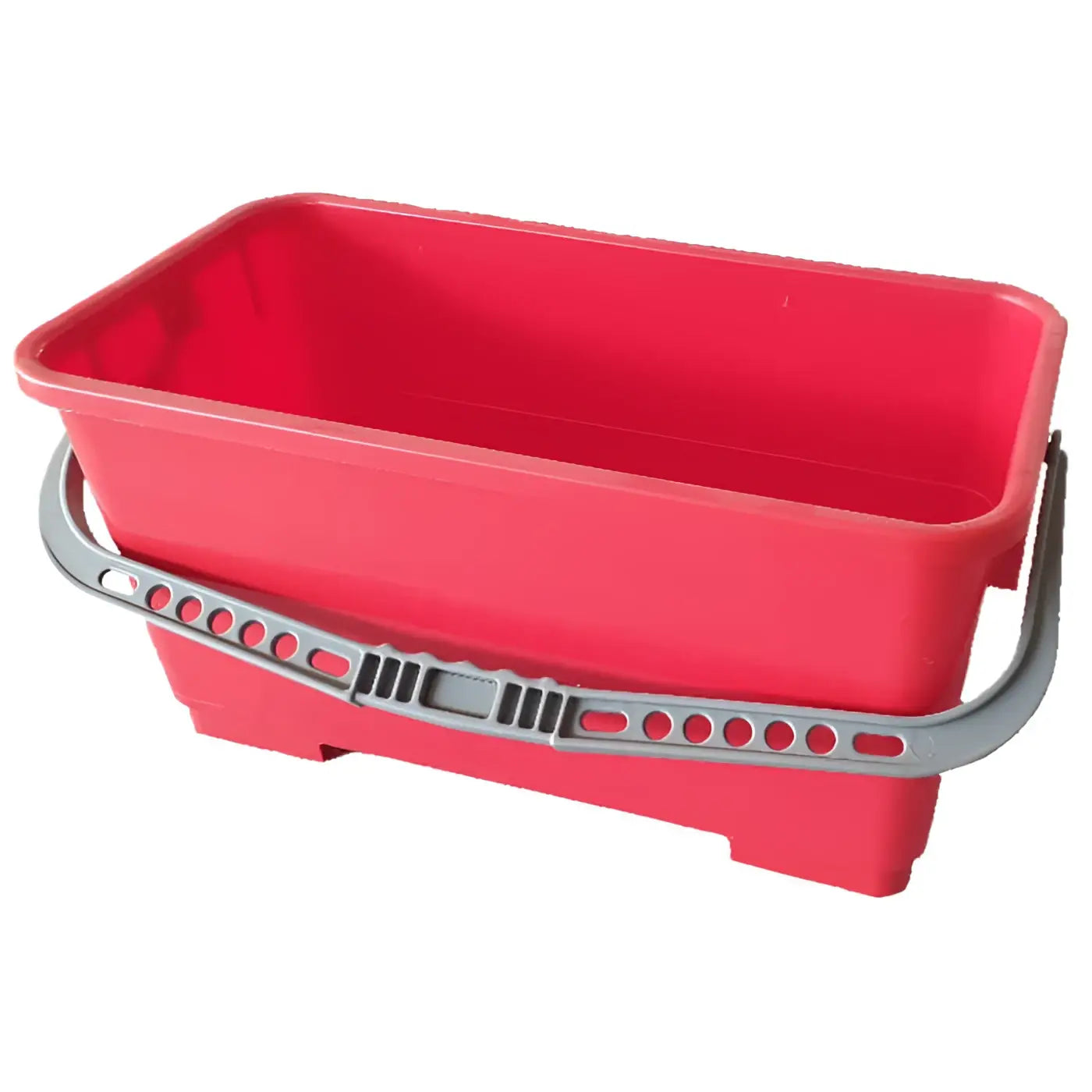 Roter sorex profi-fensterputzeimer 25l aus kunststoff mit grauem perforiertem griff für einfache reinigung