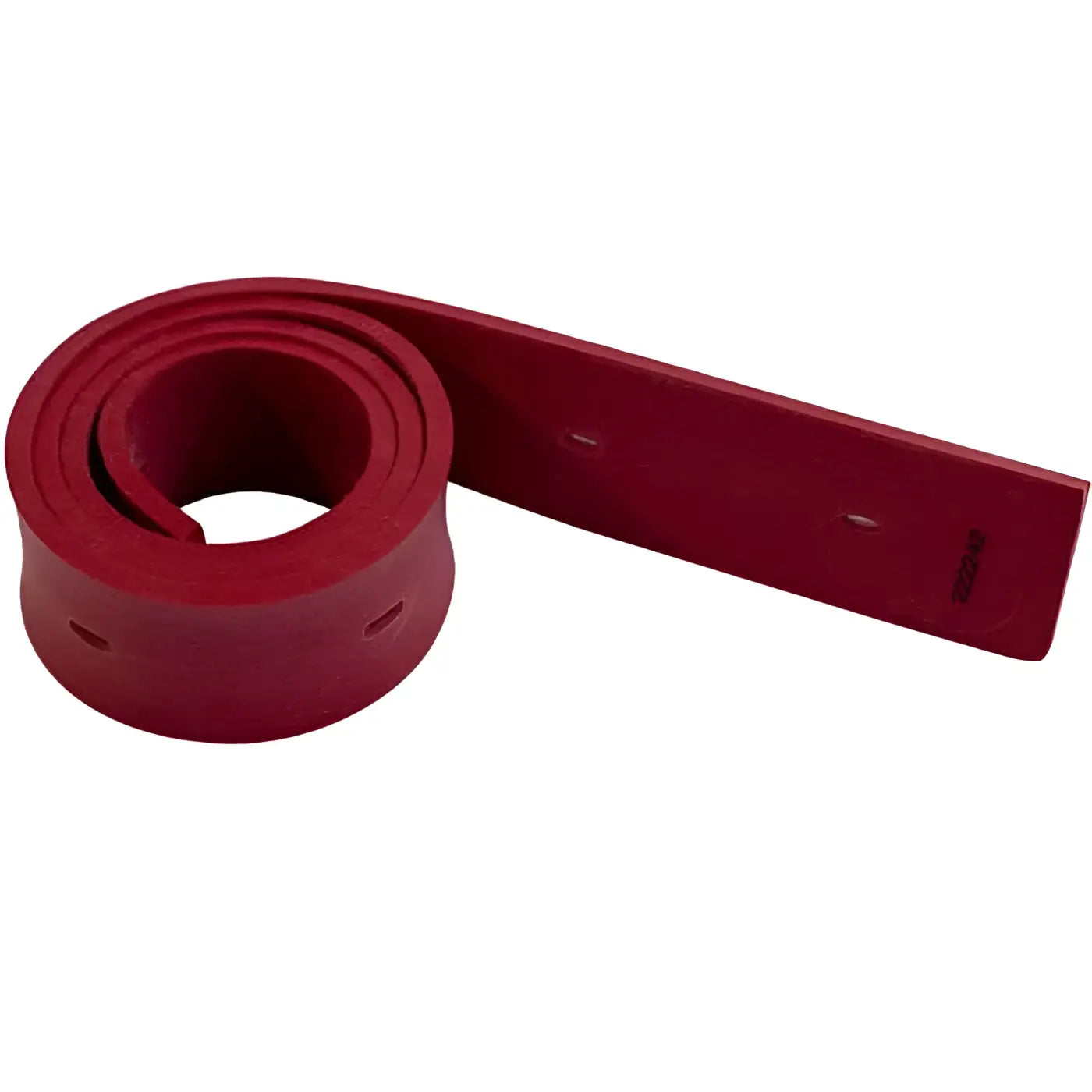 Roter gummiriemen mit gleichmäßig verteilten löchern auf der rückseite tennant abstreiferblatt hinten t5680 linatex