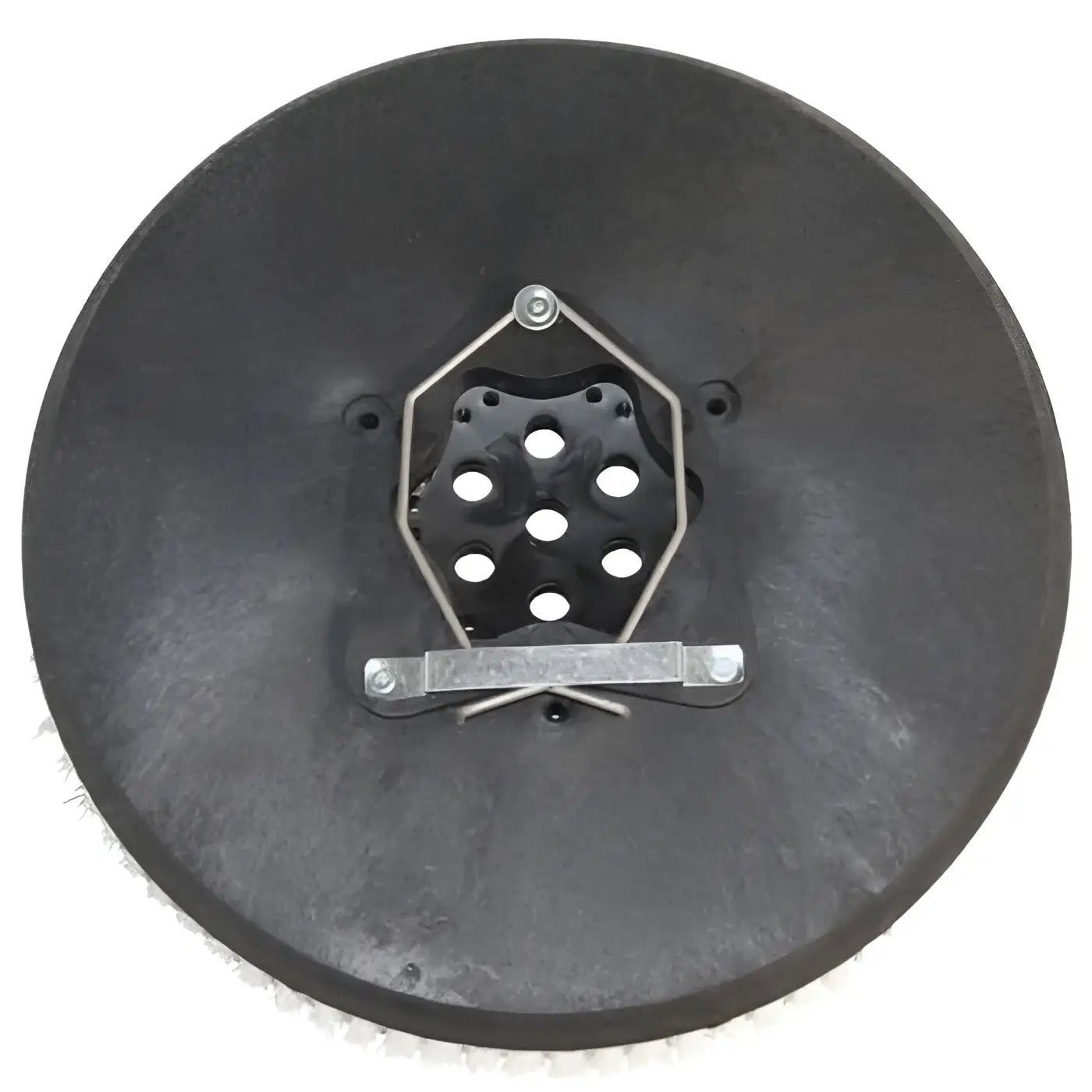 Schwarzer tennant schrubbteller nylon 16 zoll mit sechseckigem metallrahmen und mittlerer halterung für 5680 teller 80 cm