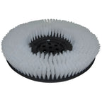 Weißer nylon bodenbürste mit schwarzer plastikbasis und zentraler nabe für tennant schrubbteller 16 zoll