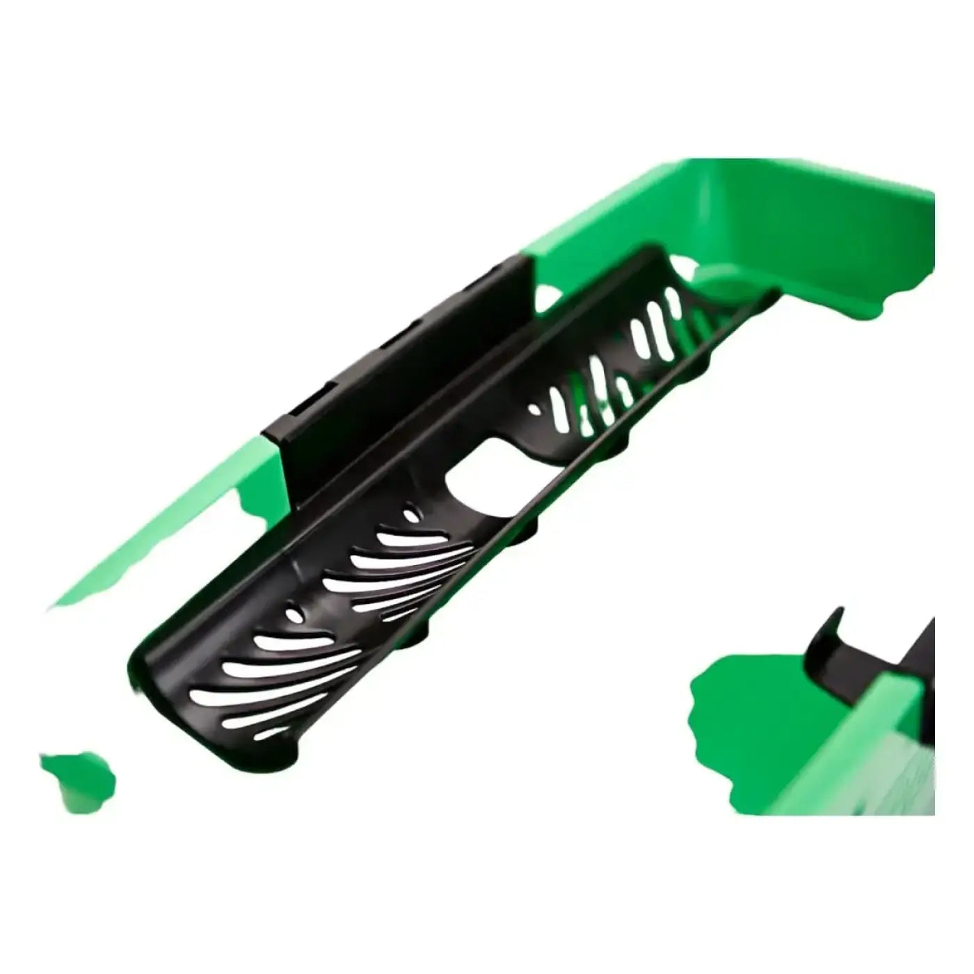 Grüner und schwarzer kunststoffeimer ungber 12 liter mit geschlitztem design für futter im tierbestand