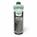 Translucente hellgrüne plastikflasche mit grünem deckel und etikett unger ninja liquid window cleaning soap im unger ninja 6in1 carbon-stangen-set akn19 glasreinigungsset