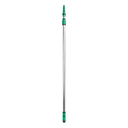 Grüne und silberne teleskopstange aus aluminium mit einstellbaren sektionen ungler optiloc 2-teilig
