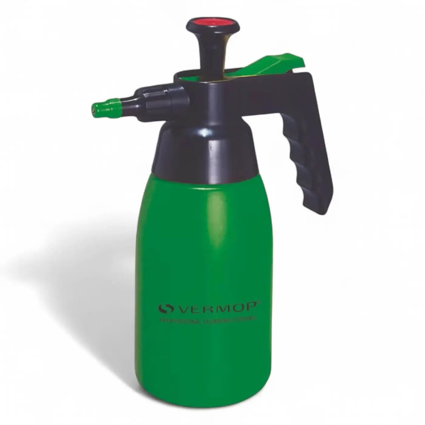 Vermop druckpumpzerstäuber grüne plastik-sprühflasche mit schwarzem und grünem akzent und rotem deckel