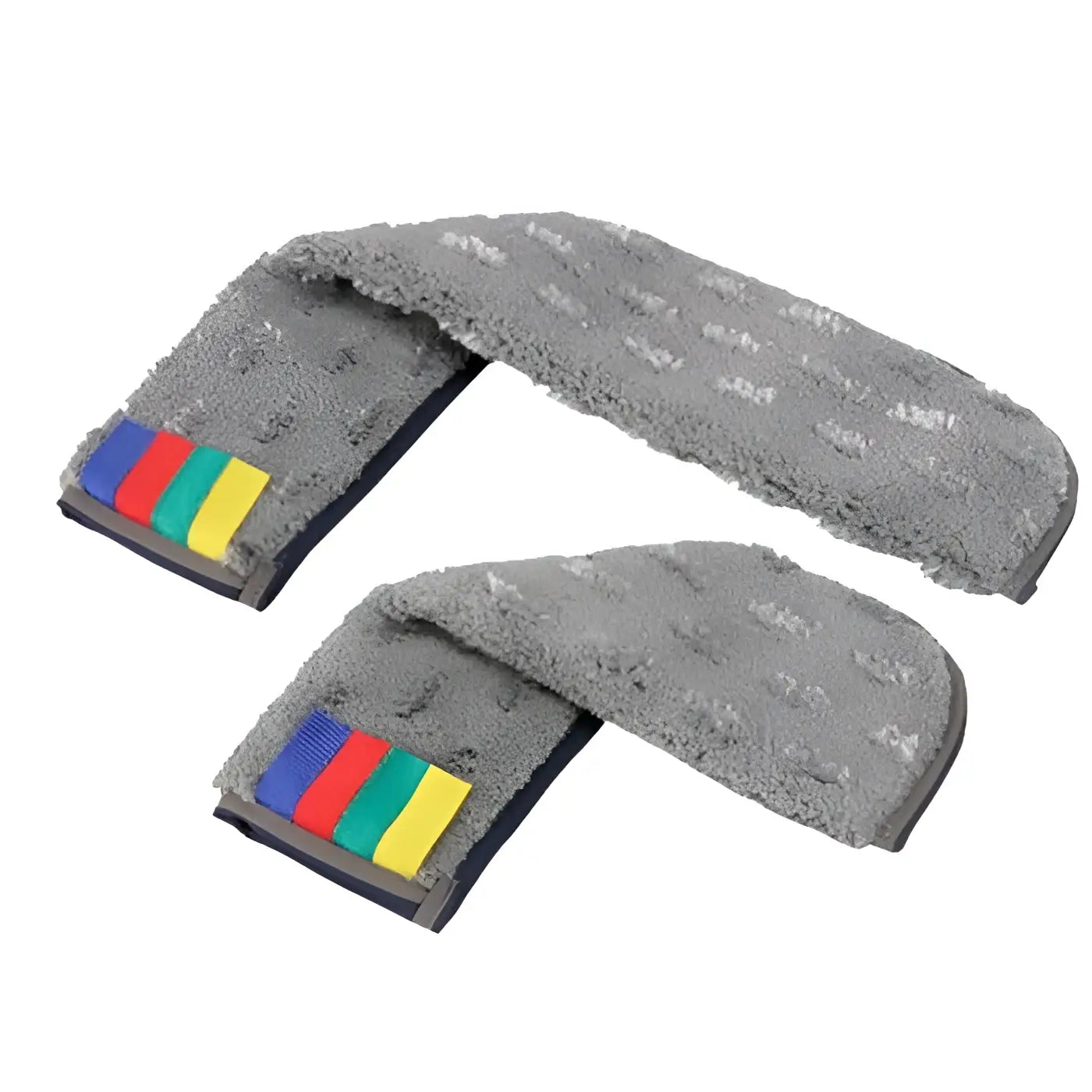 Graue mikrofaser wischbezüge mit bunten streifen am rand für vileda professional microplus staubwischmopp