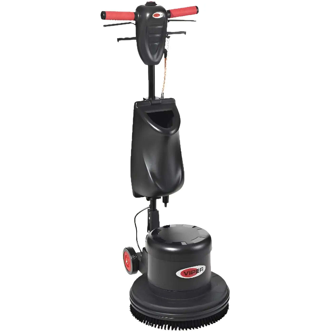 Schwarze viper einscheibenmaschine ls160hd mit roten griffen und rundbürstenboden für bodenreinigung