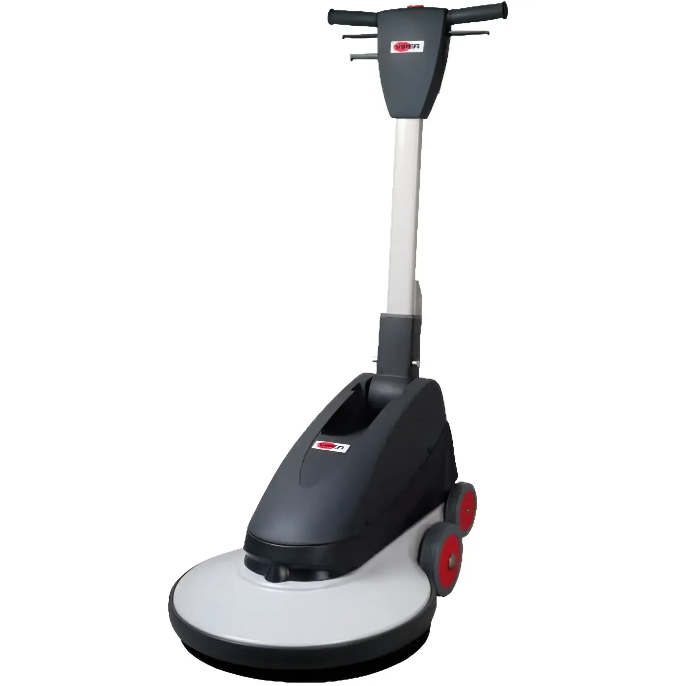 Schwarze und silberne industrielle bodenpoliermaschine viper UHS DR1500 H mit rot akzentuierten rädern