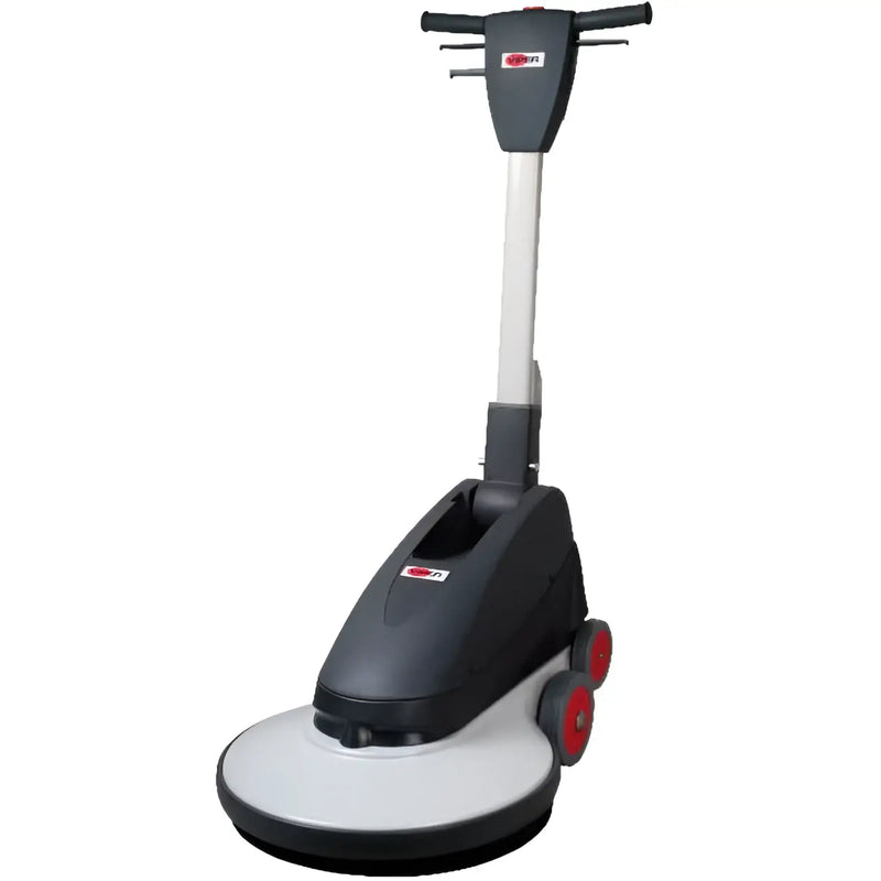 Schwarze und silberne industrielle bodenpoliermaschine viper UHS DR1500 H mit rot akzentuierten rädern