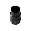 Schwarze kunststoff rohrkupplung mit geriffeltem sockel und glattem zylinder oberteil für weber geräteanschluss muffe drehbar passend nilfisk nw 51 mm ø außendurchmesser 58 mm