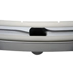 Silberner metallischer stoßfänger mit zentralem schwarzem rechteckigem ausschnitt und abgerundeten kanten für wetrok duomatic endurer 60 standard