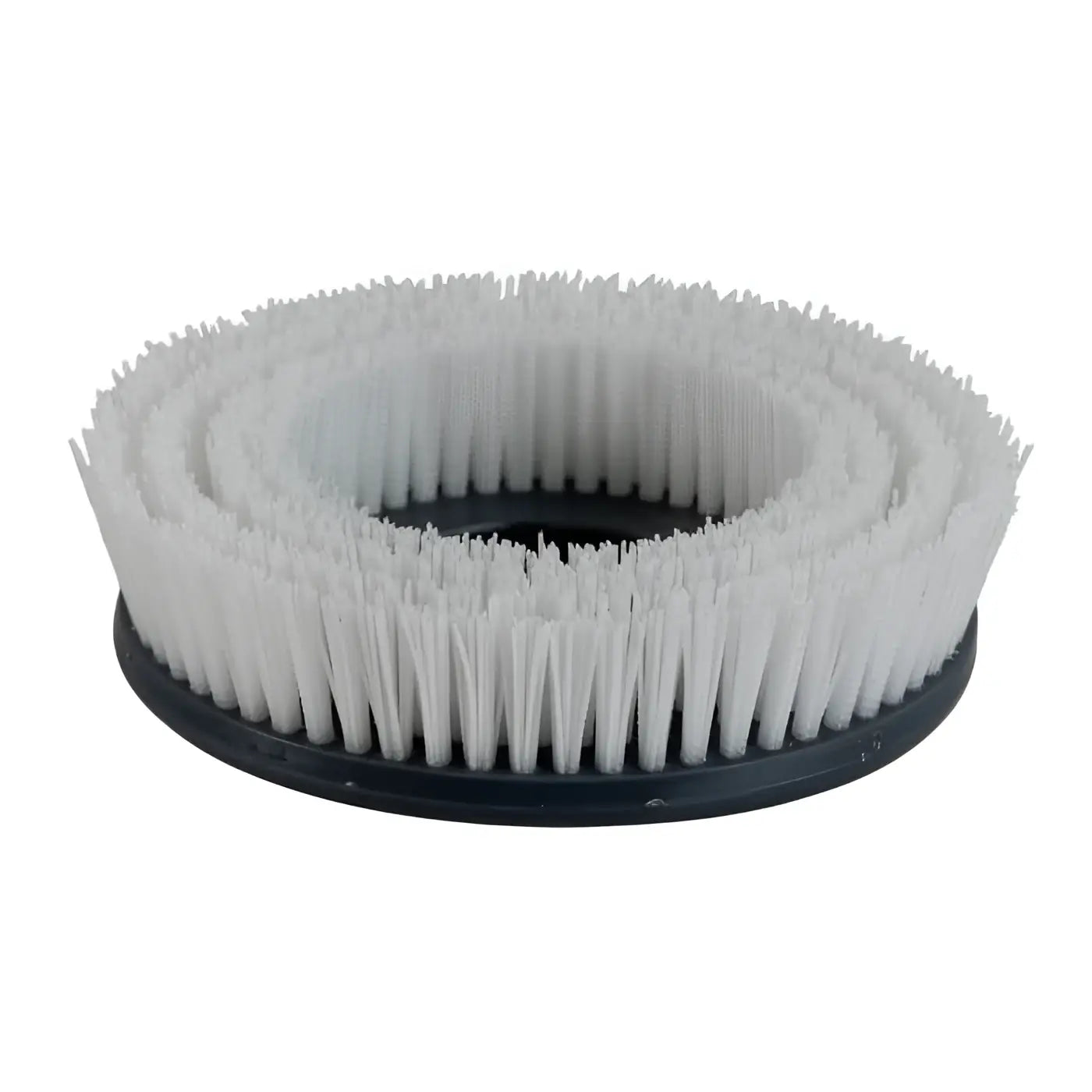 Weiße scheuerbürste aus polypropylene mit schwarzem rundem griff von wetrok monomatic 43 cm