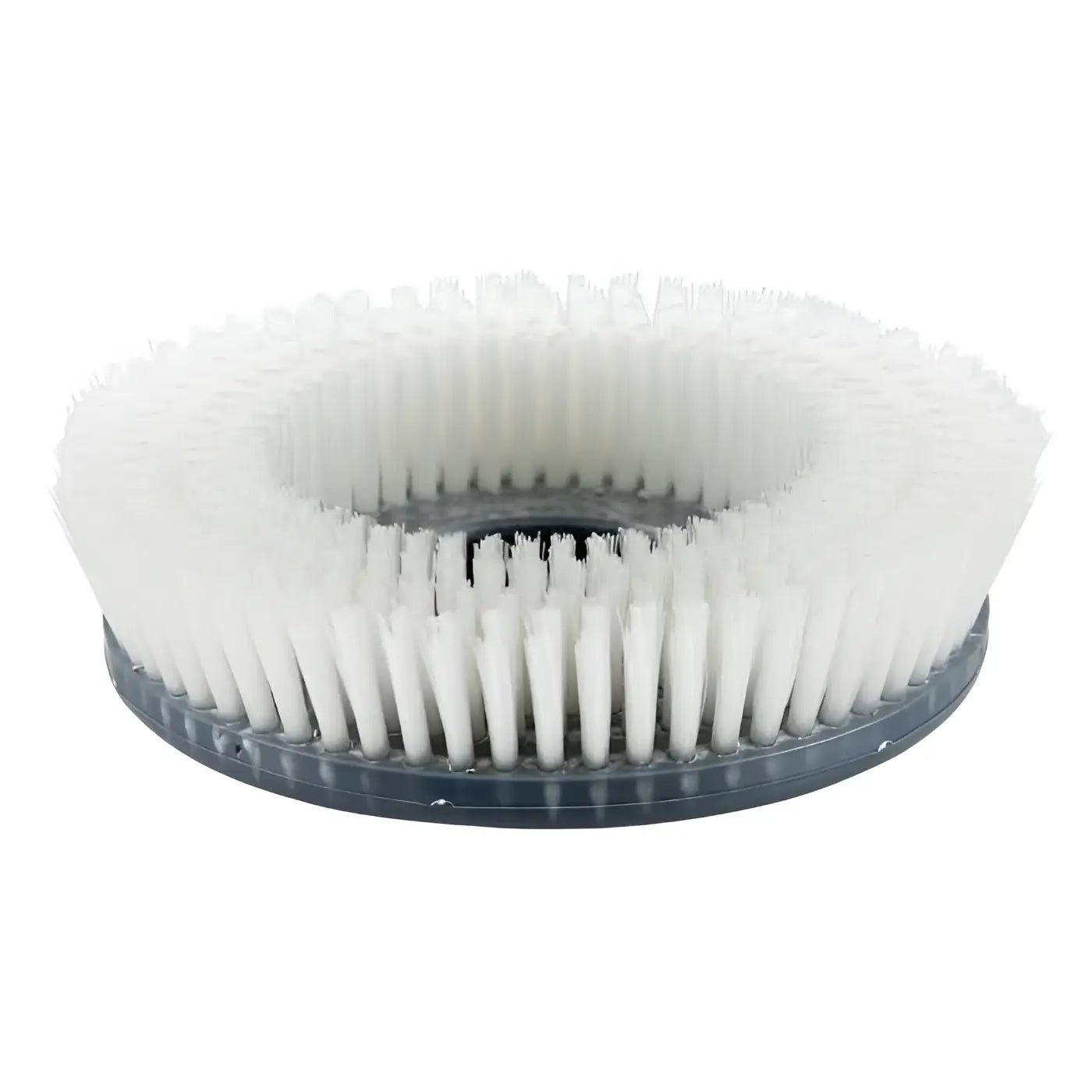 Weiße weiße borsten scheuerbürste mit dunkelgrauem rundem sockel wetrok scheuerbürste weich 38cm 75l